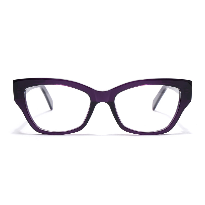 Voyage Glaze Purple Cateye Acetate Eyeglasses for Women (FPK26006FMG8131)