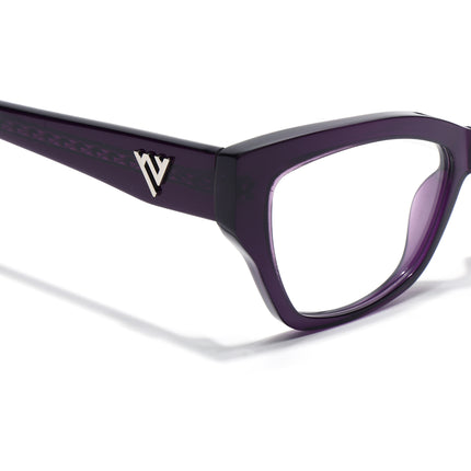 Voyage Glaze Purple Cateye Acetate Eyeglasses for Women (FPK26006FMG8131)