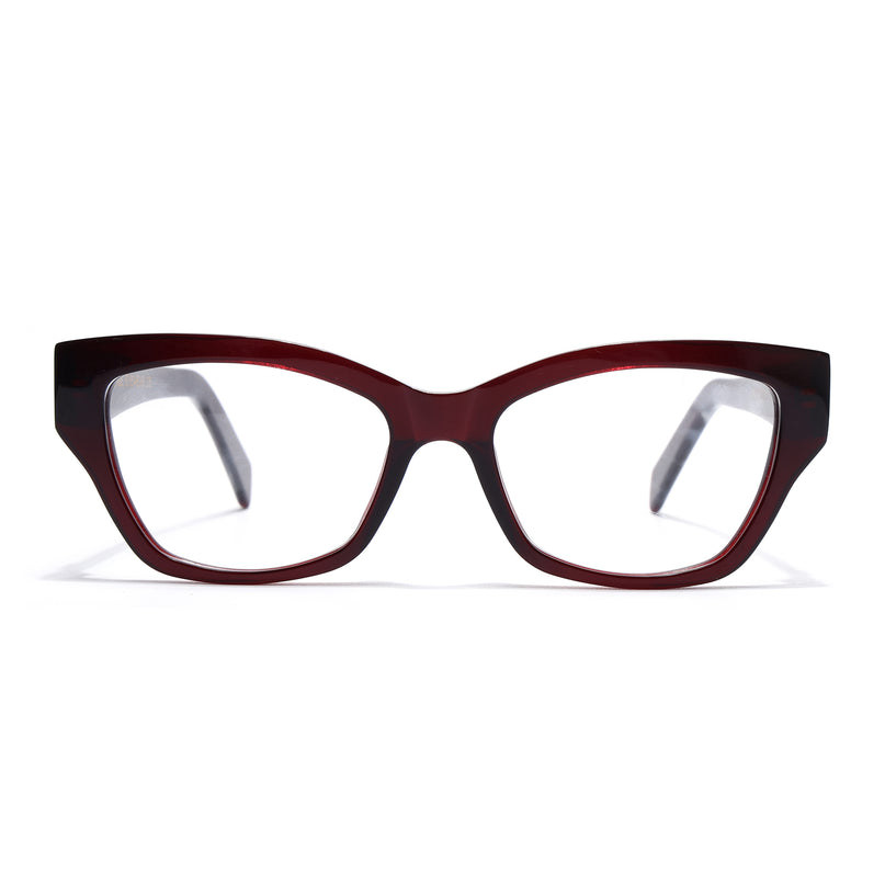 Voyage Glaze Wine Cateye Acetate Eyeglasses for Women (FPK26006FMG8132)