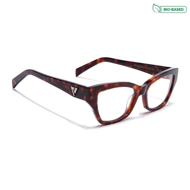 Voyage Glaze Demi Brown Cateye Acetate Eyeglasses for Women (FPK26006FMG8133)