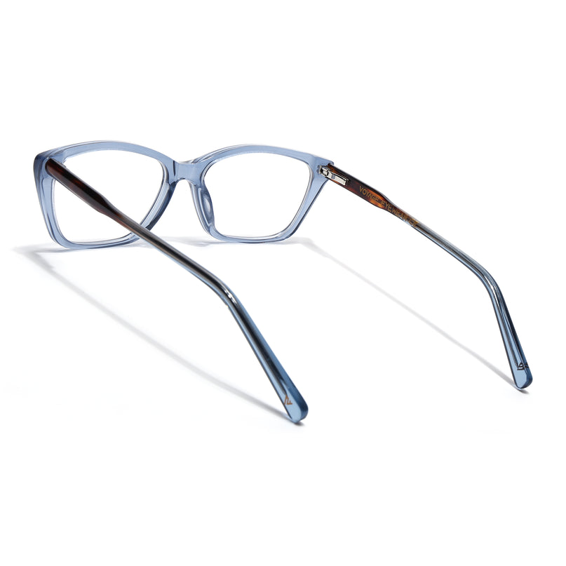 Voyage Glaze Blue Cateye Acetate Eyeglasses for Men & Women (FPK26007FMG8105)