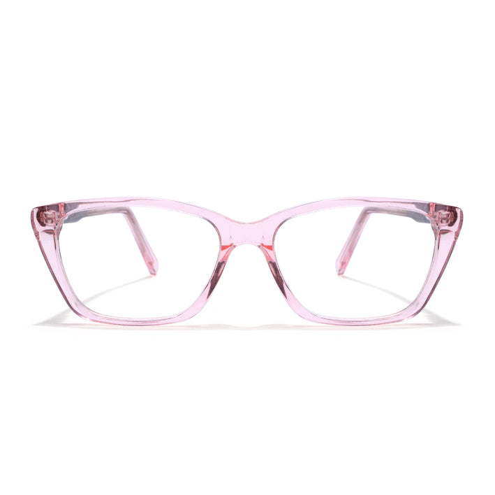 Voyage Glaze Pink Cateye Acetate Eyeglasses for Men & Women (FPK26007FMG8106)
