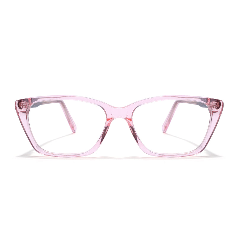 Voyage Glaze Pink Cateye Acetate Eyeglasses for Men & Women (FPK26007FMG8106)
