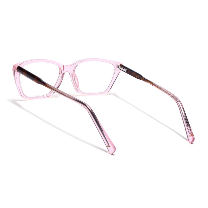 Voyage Glaze Pink Cateye Acetate Eyeglasses for Men & Women (FPK26007FMG8106)