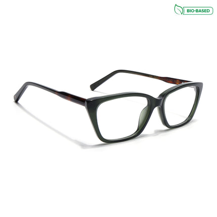 Voyage Glaze Olive Cateye Acetate Eyeglasses for Men & Women (FPK26007FMG8108)