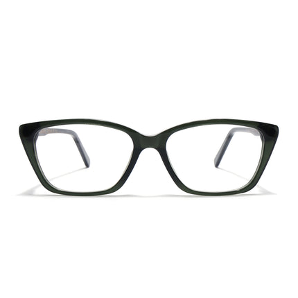Voyage Glaze Olive Cateye Acetate Eyeglasses for Men & Women (FPK26007FMG8108)