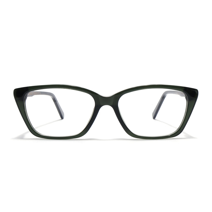 Voyage Glaze Olive Cateye Acetate Eyeglasses for Men & Women (FPK26007FMG8108)