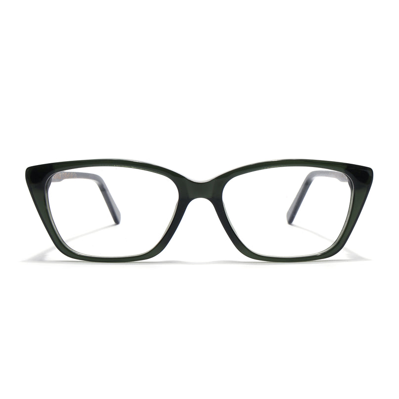 Voyage Glaze Olive Cateye Acetate Eyeglasses for Men & Women (FPK26007FMG8108)