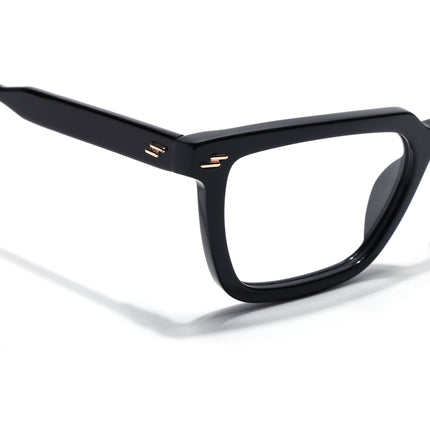 Voyage Glaze Black Rectangle Acetate Eyeglasses for Men & Women (FPK26008FMG8109)