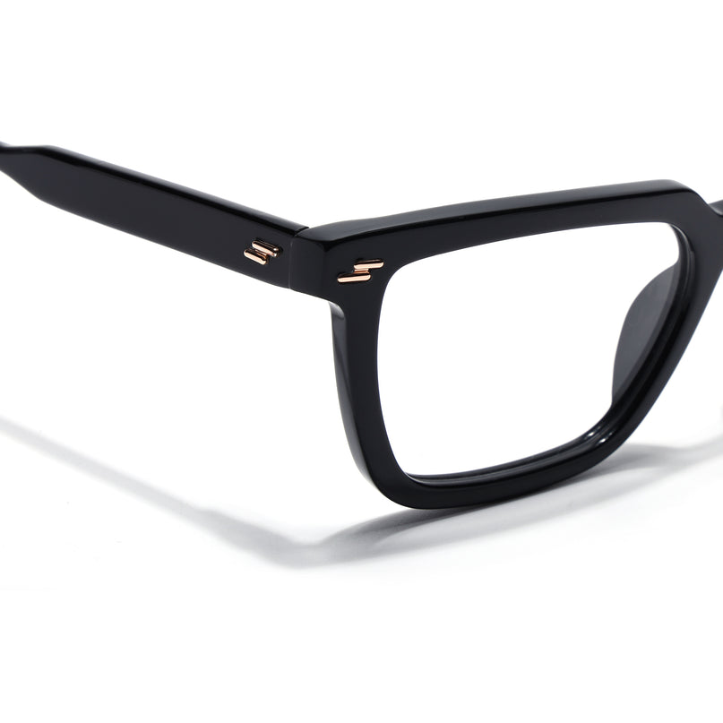Voyage Glaze Black Rectangle Acetate Eyeglasses for Men & Women (FPK26008FMG8109)