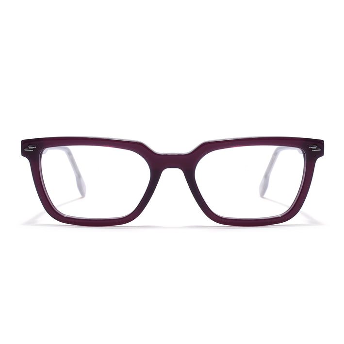 Voyage Glaze Purple Rectangle Acetate Eyeglasses for Men & Women (FPK26008FMG8110)
