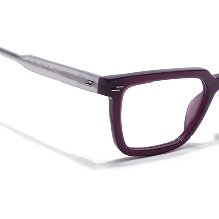 Voyage Glaze Purple Rectangle Acetate Eyeglasses for Men & Women (FPK26008FMG8110)