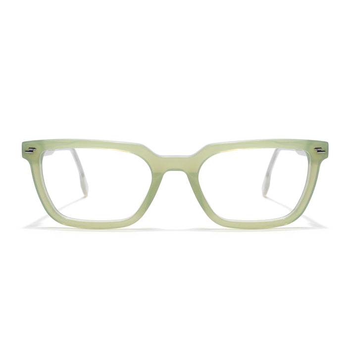 Voyage Glaze Green Rectangle Acetate Eyeglasses for Men & Women (FPK26008FMG8111)