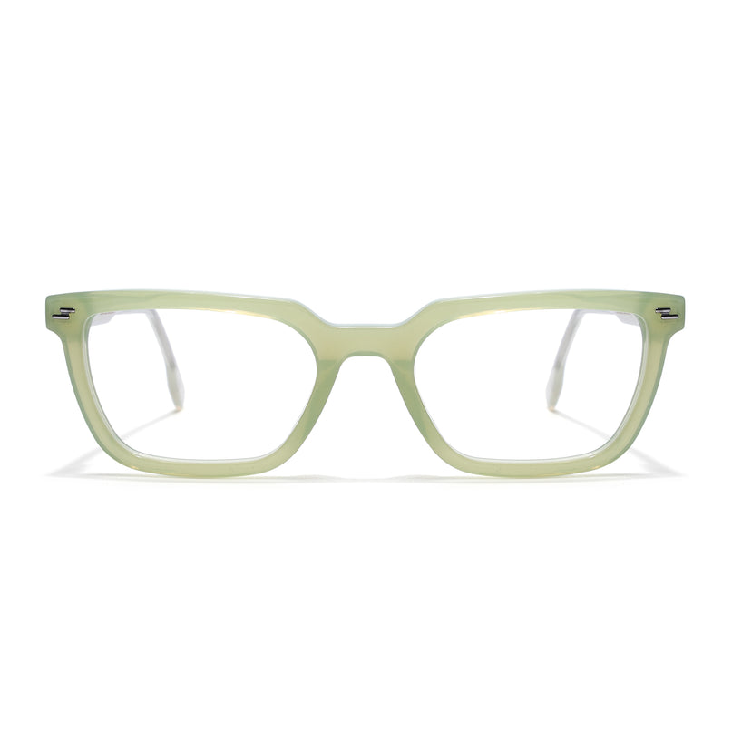 Voyage Glaze Green Rectangle Acetate Eyeglasses for Men & Women (FPK26008FMG8111)