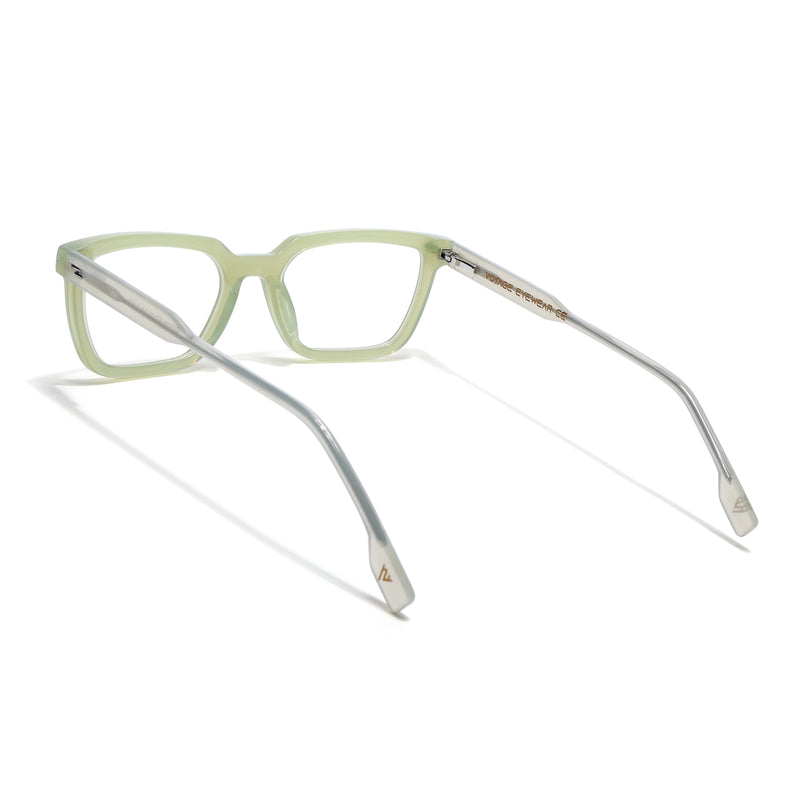 Voyage Glaze Green Rectangle Acetate Eyeglasses for Men & Women (FPK26008FMG8111)