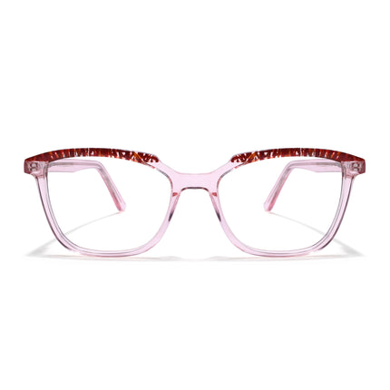 Voyage Glaze Pink Wayfarer Acetate Eyeglasses for Men & Women (FPK26009FMG8121)