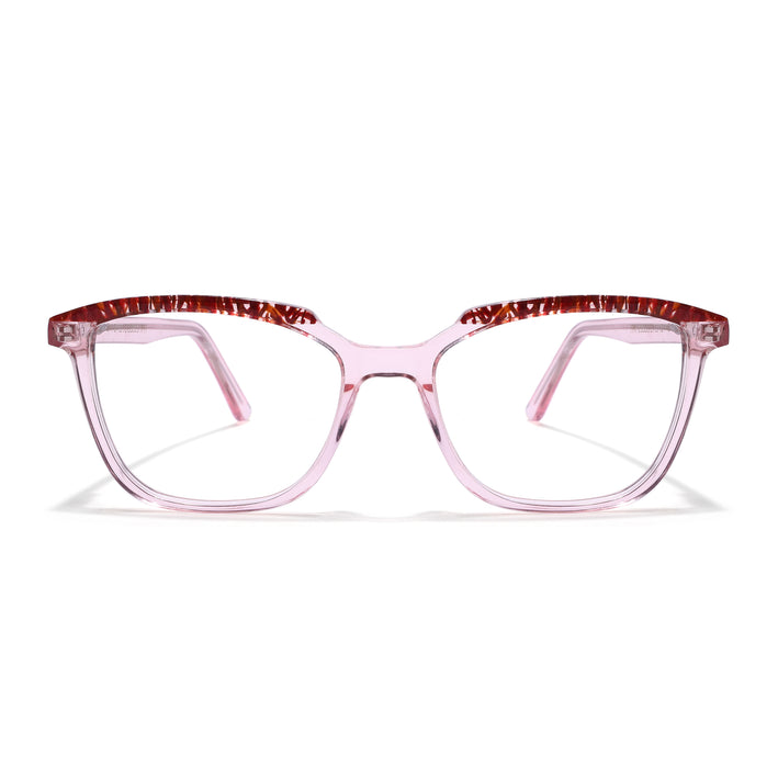 Voyage Glaze Pink Wayfarer Acetate Eyeglasses for Men & Women (FPK26009FMG8121)