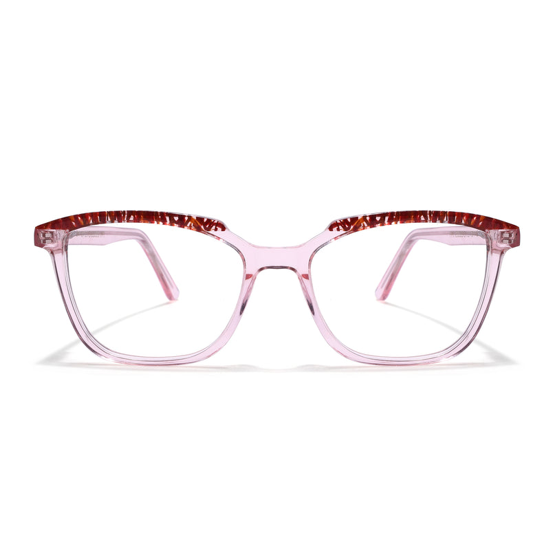 Voyage Glaze Pink Wayfarer Acetate Eyeglasses for Men & Women (FPK26009FMG8121)