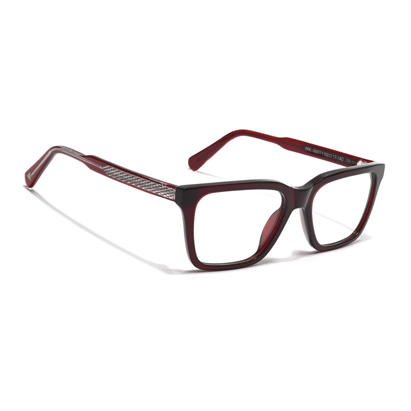 Voyage Glaze Wine Wayfarer Acetate Eyeglasses for Men & Women (FPK26011FMG8692)