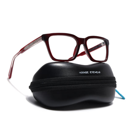 Voyage Glaze Wine Wayfarer Acetate Eyeglasses for Men & Women (FPK26011FMG8692)