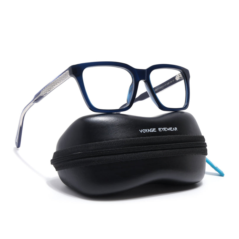 Voyage Glaze Blue Wayfarer Acetate Eyeglasses for Men & Women (FPK26011FMG8694)