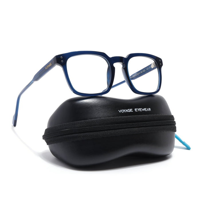 Voyage Glaze Blue Wayfarer Acetate Eyeglasses for Men & Women (FPK26012FMG8674)
