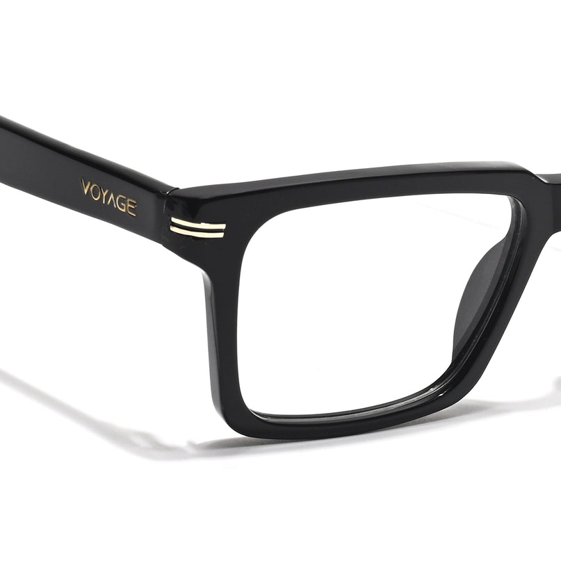 Voyage Glaze Black Rectangle Acetate Eyeglasses for Men & Women (FPK26013FMG8635)