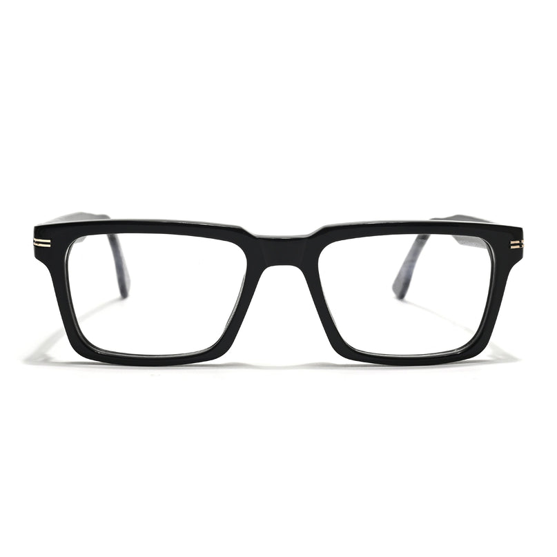 Voyage Glaze Black Rectangle Acetate Eyeglasses for Men & Women (FPK26013FMG8635)