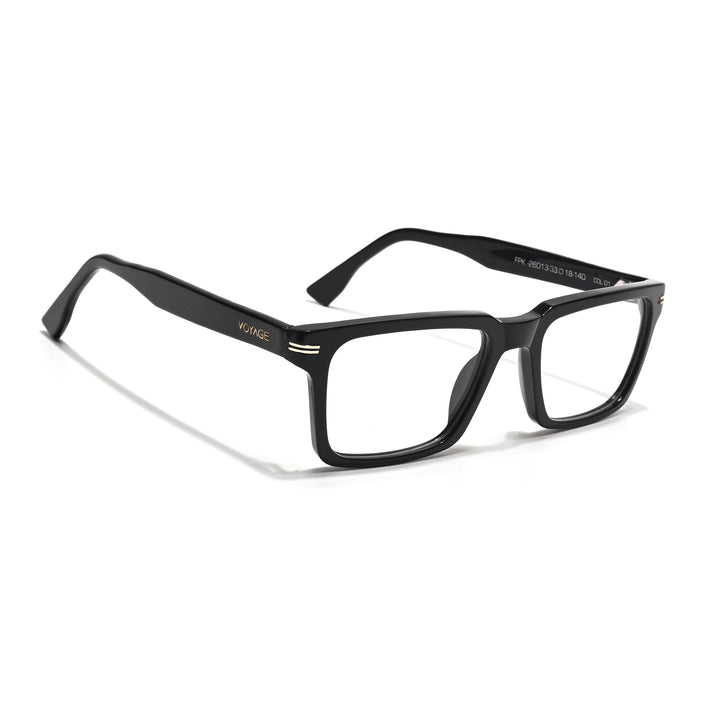 Voyage Glaze Black Rectangle Acetate Eyeglasses for Men & Women (FPK26013FMG8635)