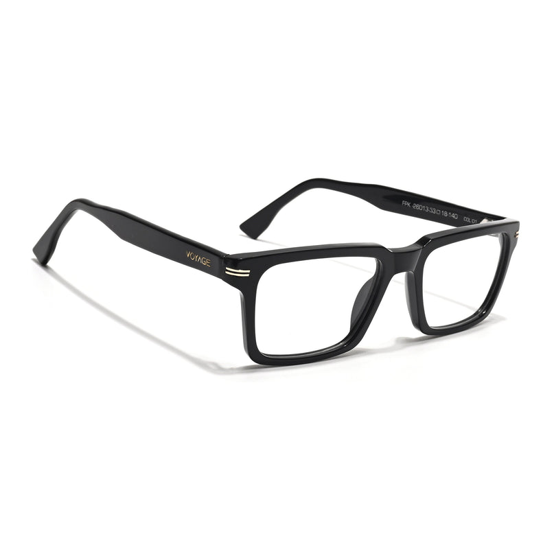 Voyage Glaze Black Rectangle Acetate Eyeglasses for Men & Women (FPK26013FMG8635)