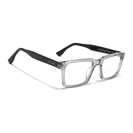 Voyage Glaze Grey Rectangle Acetate Eyeglasses for Men & Women (FPK26013FMG8636)