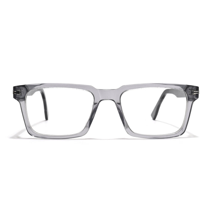 Voyage Glaze Grey Rectangle Acetate Eyeglasses for Men & Women (FPK26013FMG8636)