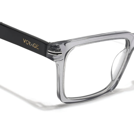 Voyage Glaze Grey Rectangle Acetate Eyeglasses for Men & Women (FPK26013FMG8636)