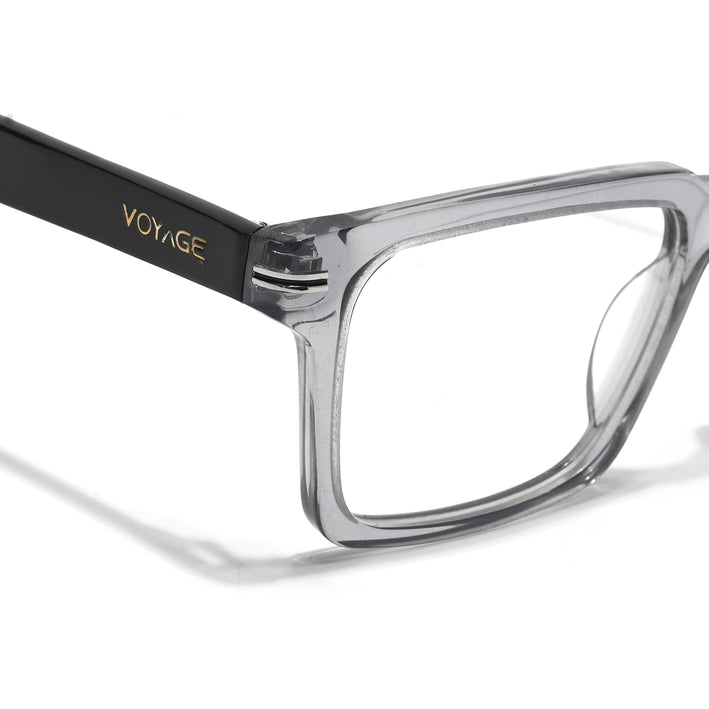 Voyage Glaze Grey Rectangle Acetate Eyeglasses for Men & Women (FPK26013FMG8636)