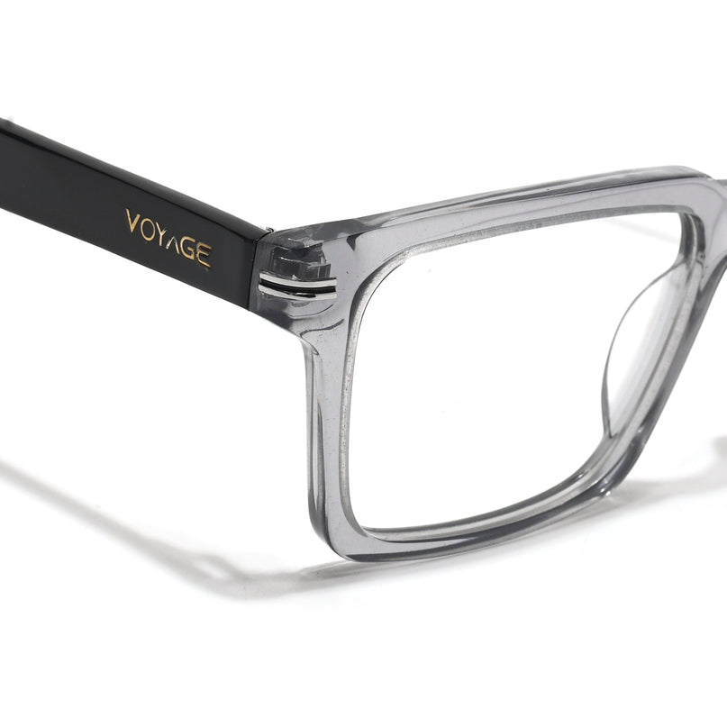 Voyage Glaze Grey Rectangle Acetate Eyeglasses for Men & Women (FPK26013FMG8636)