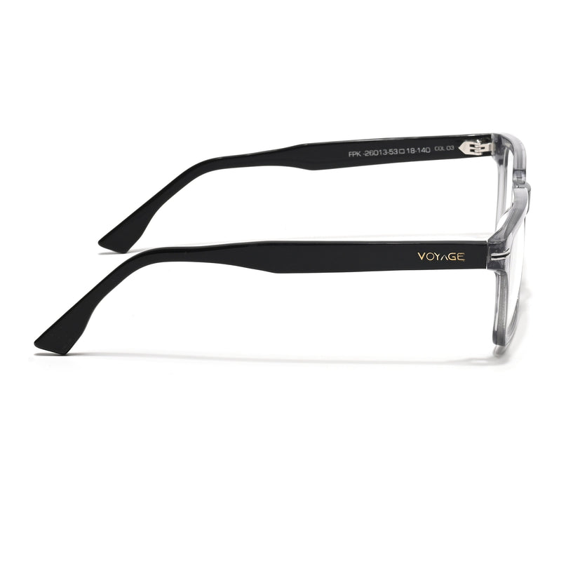 Voyage Glaze Grey Rectangle Acetate Eyeglasses for Men & Women (FPK26013FMG8636)