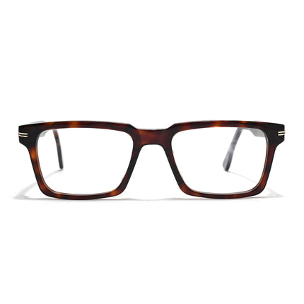Voyage Glaze Demi Brown Rectangle Acetate Eyeglasses for Men & Women (FPK26013FMG8637)