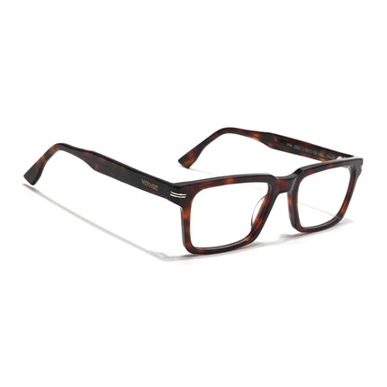 Voyage Glaze Demi Brown Rectangle Acetate Eyeglasses for Men & Women (FPK26013FMG8637)