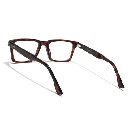Voyage Glaze Demi Brown Rectangle Acetate Eyeglasses for Men & Women (FPK26013FMG8637)