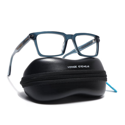 Voyage Glaze Sea Green Rectangle Acetate Eyeglasses for Men & Women (FPK26013FMG8639)