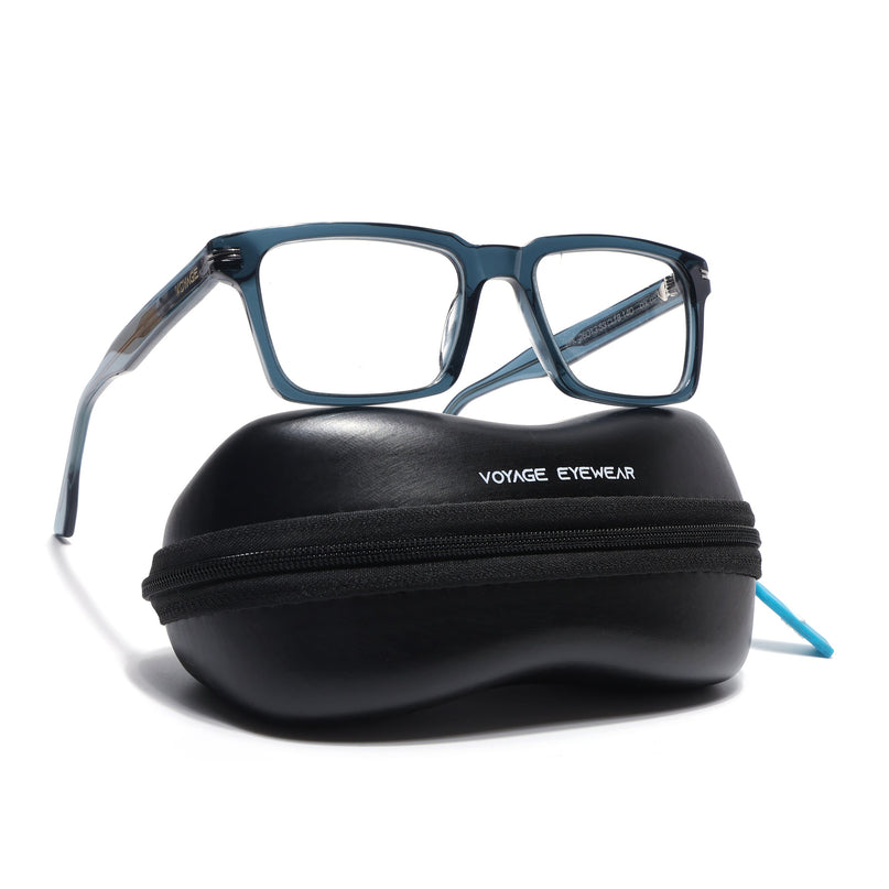 Voyage Glaze Sea Green Rectangle Acetate Eyeglasses for Men & Women (FPK26013FMG8639)