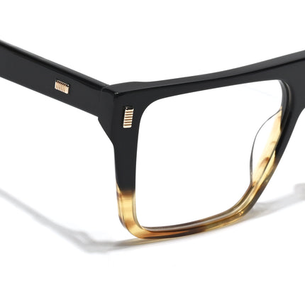 Voyage Glaze Black & Yellow Wayfarer Acetate Eyeglasses for Men & Women (FPK26014FMG8645)