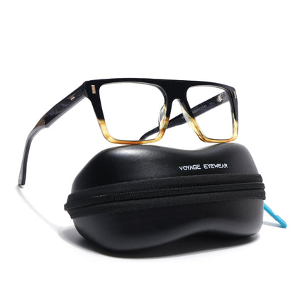 Voyage Glaze Black & Yellow Wayfarer Acetate Eyeglasses for Men & Women (FPK26014FMG8645)