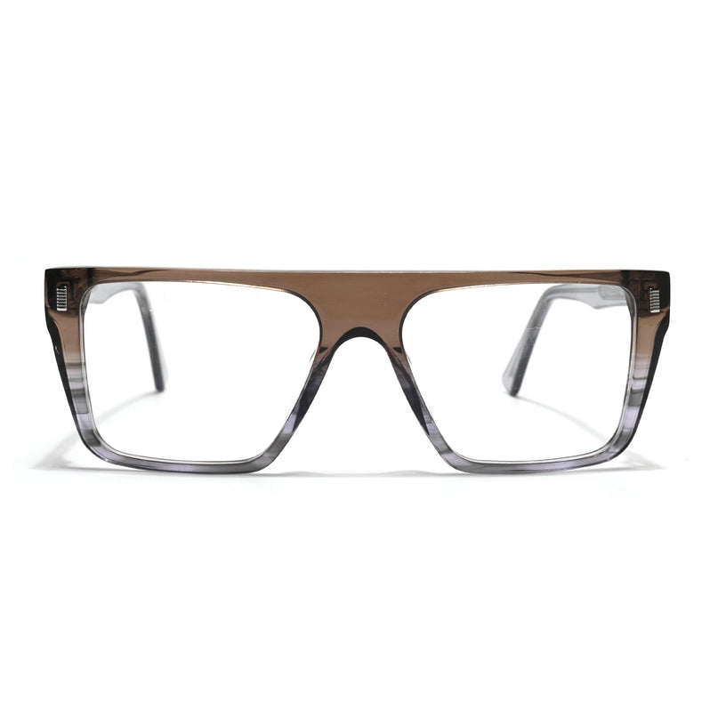 Voyage Glaze Brown Wayfarer Acetate Eyeglasses for Men & Women (FPK26014FMG8648)