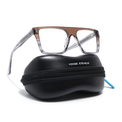 Voyage Glaze Brown Wayfarer Acetate Eyeglasses for Men & Women (FPK26014FMG8648)