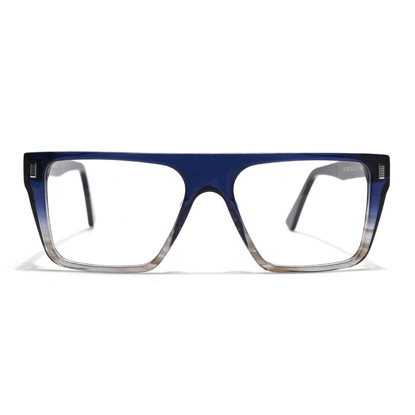 Voyage Glaze Blue & Brown Wayfarer Acetate Eyeglasses for Men & Women (FPK26014FMG8649)