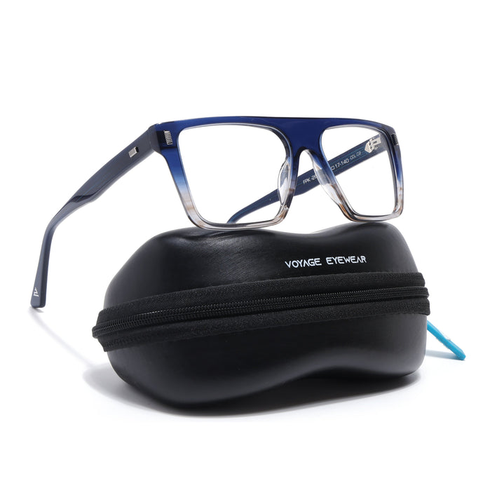 Voyage Glaze Blue & Brown Wayfarer Acetate Eyeglasses for Men & Women (FPK26014FMG8649)