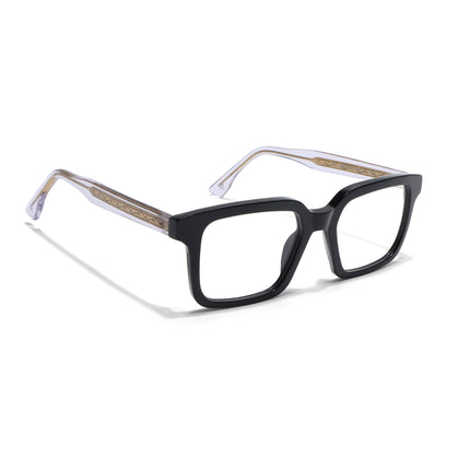 Voyage Glaze Black Square Acetate Eyeglasses for Men & Women (FPK26015FMG8655)