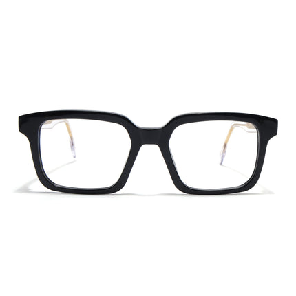 Voyage Glaze Black Square Acetate Eyeglasses for Men & Women (FPK26015FMG8655)