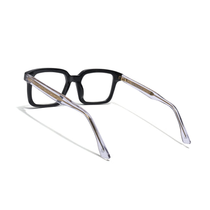 Voyage Glaze Black Square Acetate Eyeglasses for Men & Women (FPK26015FMG8655)